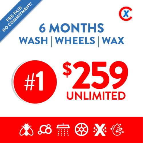 prepaid: 6 months #2 wash, wheels (model 3)