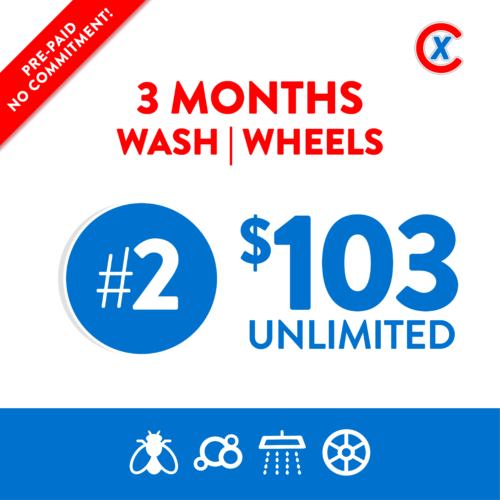 prepaid: 6 months #2 wash, wheels (model 3)