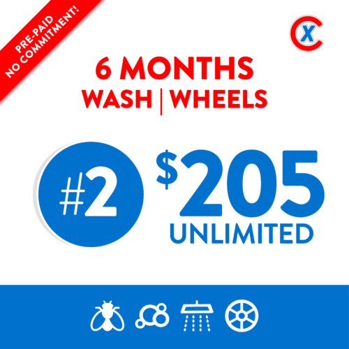 prepaid: 6 months #2 wash, wheels (model 3)