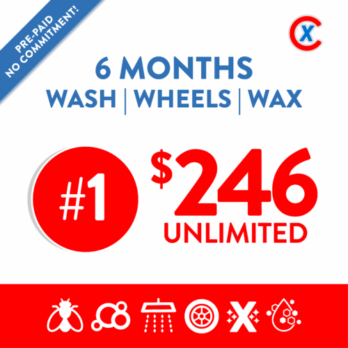 prepaid: 6 months #1 wash, wheels, wax (model 3)